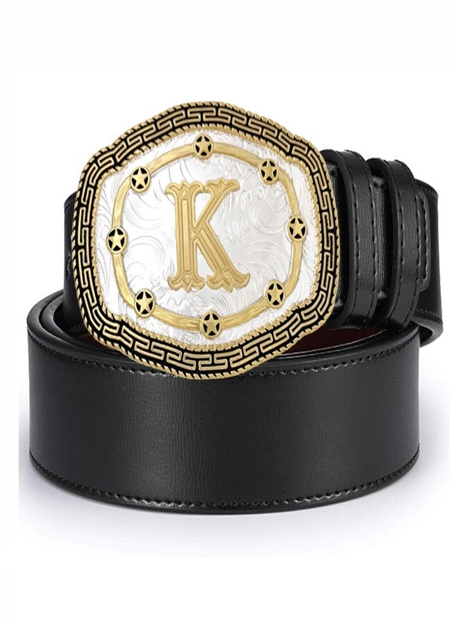 Seternaly Initial Belt Buckle Cowboy/Cowgirl Rodeo Large Golden Belt Buckle with Letter K for Men Women Boys - Image 4